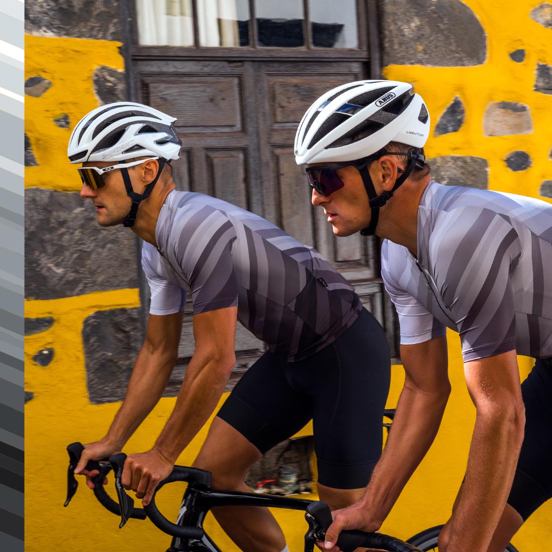 Luxa Magnetico gray jersey and bib shorts are form-fitting and made from lightweight, breathable materials